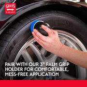 Griot's Garage 3" Blue Applicator Pads for Car Detailing, Foam Sponges for Use with Liquid, Gel, and Cream Dressings, and More, 11249, Set of 3