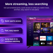 Roku 32-Inch Select Series Smart TV 2026-1080p Full HD TV - RokuTV | Flat Screen LED Television with Voice Remote, Wi-Fi & Bluetooth Headphone Mode - Streaming Live Local News Sports & Movies