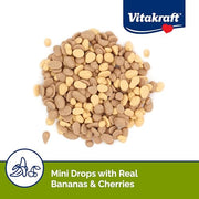 Vitakraft Mini Drops Dwarf Hamster/Rat/Mouse Treat Cherry-Banana 2.5 oz | Sweet Cherry-Banana Flavor, Wholesome Small Animal Treat, Easy to Feed, Resealable Bag, 2.5 oz Pack
