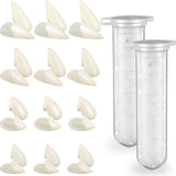Zhanmai 12 Pairs Vampire Teeth Fangs 4 Sizes Halloween Party Accessories | Fake Vampire Fangs for Cosplay, Halloween Party Costume Accessories, Masquerade Dress up Favors, 12 Pairs 4 Sizes 2 Pellets