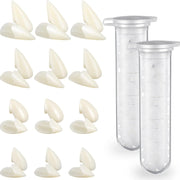 Zhanmai 12 Pairs Vampire Teeth Fangs 4 Sizes Halloween Party Accessories | Fake Vampire Fangs for Cosplay, Halloween Party Costume Accessories, Masquerade Dress up Favors, 12 Pairs 4 Sizes 2 Pellets