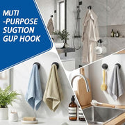 klasit Suction Cup Hooks for Shower, No-Drill Towel & Robe Hooks | Applicable To Bathroom, Glass Door, Mirror & Tile, 2 Pack, Matte Black – Ideal for Hanging Towels, Bathrobes & Loofahs