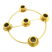 Advent Wreath Candle Holder, Christmas Candle Rings for Tapered Candles | Advent Wreath 5 candle Holder for Christmas Festival Home Party Church Decor, Gold