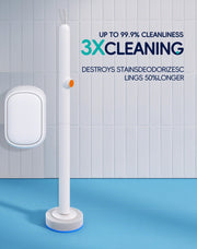 LFBEAR Disposable Toilet Cleaning System - Toilet Brush Kit with 36 High-Performance Refills, Wall Mounted Toilet Brush and Holder for Deep Cleaning Bathroom (Toilet Brush+18 Refills)