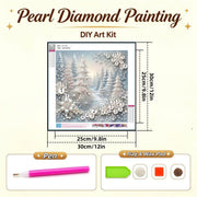 CHWGLFGG 5D Forest Pearl Diamond Art Kits for Adults Beginners 12x12inch | DIY 3D Christmas Tree Special Shape Plastic Pearl Painting Kit for Adult Gem Art Crafts Home Wall Decor