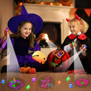 32 Halloween Finger Lights Bulk Party Favors for Kids Goodie Bag Stuffers | Halloween Toys Treats Non Candy Classroom Prizes Trick or Treat Bucket Toys Pinata Fillfer