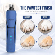 Candure Whisper Quiet Dog Nail Grinder with 360 Degree LED Light, 6-Speed Rechargeable Pet Nail Trimmers with Extra Grinding Head for Safe, Stress-Free Grooming for All Pet Sizes (Dark Blue)