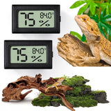 Reptile Thermometer and Humidity Gauge,2PCS Digital Hygrometer Adhesive Reptile Terrarium Hydrometer,Bearded Dragon Tank Accessories,Pet Humidity Meter Supplies for Leopard Crested Gecko,Snake,Lizard