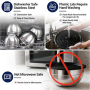 WEPSEN Mixing Bowls Set, 25PCS Stainless Steel Mixing Bowl with Lid Set, Large Nesting Bowls 7, 4.5, 3,2, 1.5QT, Measuring Cups and Spoons Baking Utensils Metal Bowl for Kitchen Prep
