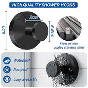 klasit Suction Cup Hooks for Shower, No-Drill Towel & Robe Hooks | Applicable To Bathroom, Glass Door, Mirror & Tile, 2 Pack, Matte Black – Ideal for Hanging Towels, Bathrobes & Loofahs