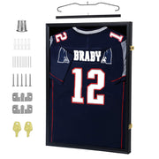 IHEIPYE Jersey Display Frame Case, Large Sport Jersey Shadow Box, Black | Lockable, UV Protection, Hanger, Baseball Basketball Football Soccer Hockey Shirt and Uniform
