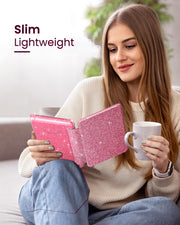 MoKo Case for 7" Kindle Paperwhite 12th Gen & Colorsoft 2024, Glitter Pink | Scratch-Proof, Sparkly Clear Back, Full Protection, Light Shell, Auto Wake/Sleep,for Kindle Paperwhite & Colorsoft 2024/2025