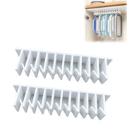 Lid Loft Lid Organizer, 10-Slot Hanging Organizer in Cabinet, Under Cabinet Lid Organizer for Food Containers, Cabinet Mounted Kitchen Lid Rack for Plastic and Glass Container Covers (White-2PC)