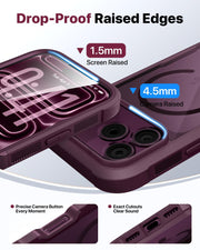 Diaclara Magnetic for iPhone 18 Pro Case with Screen Protector, Burgundy | Fit for MagSafe, Built‑in Anti‑Scratch Touch‑Sensitive Screen Protector, 360° Dual‑Layer Rugged, Mil‑Grade Drop Protection