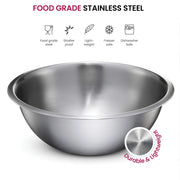 FineDine Stainless Steel Mixing Bowls Set, 6-Piece Metal Bowls | Stainless steel bowls, nesting design saves space, dishwasher safe, prep bowls, baking bowls, cooking bowls