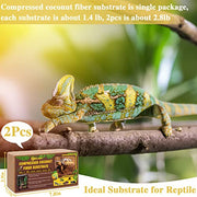 ZeeDix 2 Pack Coconut Fiber Substrate, Premium Coco Coir Reptile Substrate | 100% Coconut Husk Terrarium Bedding for Reptiles, Tortoise, Bearded Dragon, Gecko, Snake, Hermit Crabs, Frogs, Tarantula
