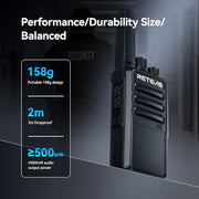 Retevis RT68 Business FRS Walkie Talkies Long Range with Earpieces 6 Pack | Rugged & Compact, License-Free, Powerful 500mW Speaker, 12-Hour Battery, Long-Term Supply, for Schools, Retail & Hospitality