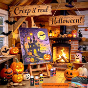 Caliart Acrylic Paint Set of 24 Colors with 12 Brushes | Craft Painting Kit for Artists Adults Beginners, Halloween Pumpkin Canvas Wood Rock Ceramic Fabric Art Supplies