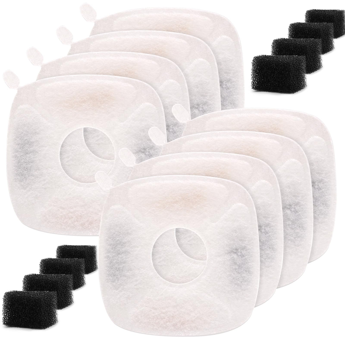 Pet Fountain Filters Compatible with 95Oz/2.8L Dog Water Fountain (8 Filters&8 Sponges)