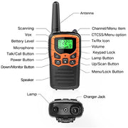 MOICO Walkie Talkies for Adults, 22 Channel Long Range FRS Two-Way Radios | 2 Pack, Compact Portable, LED Flashlight, VOX, LCD Display, Family Use, Hiking, Camping, Outdoor Trips, Cruise