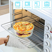 NUTRIUPS 1.6QT Round Glass Casserole Dish with Lid, Borosilicate for Oven | Easy Grab Glass Casserole Cookware with Lid, Ideal for Roasting Chicken, Casseroles, Baked Pasta, Oven to Table Serving
