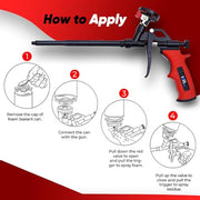 Expanding Spray Foam Gun, 1 Insulation Dispensing Guns + 9 Extenders | Heavy Duty Metal Body Dispensing Foam Gun insulation Applicator, Suitable for Caulking, Filling, Sealing, Heat insulation