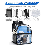 Clear Backpack for Stadium Events Sports Fan Backpack Stadium Bag 12x6x11 | Transparent Security Backpack,Heavy Duty PVC Small Clear Bag for Concerts, Sports,Work,School
