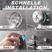 Multi-purpose organiser with suction cups for wall mounting without drilling