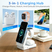🔋 3-in-1 Foldable Magnetic Charging Stand for Everyday Devices