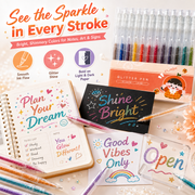 Retractable Glitter Gel Pen Set for Journaling & Drawing